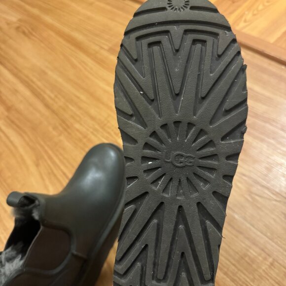 Ugg Neumel Chelsea Platform Boots - Womens Size 10 - Green and Brown Leather - Picture 5 of 8